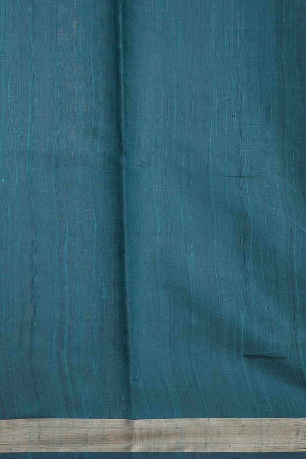 Jute Saree In Green With Paisley Buttas