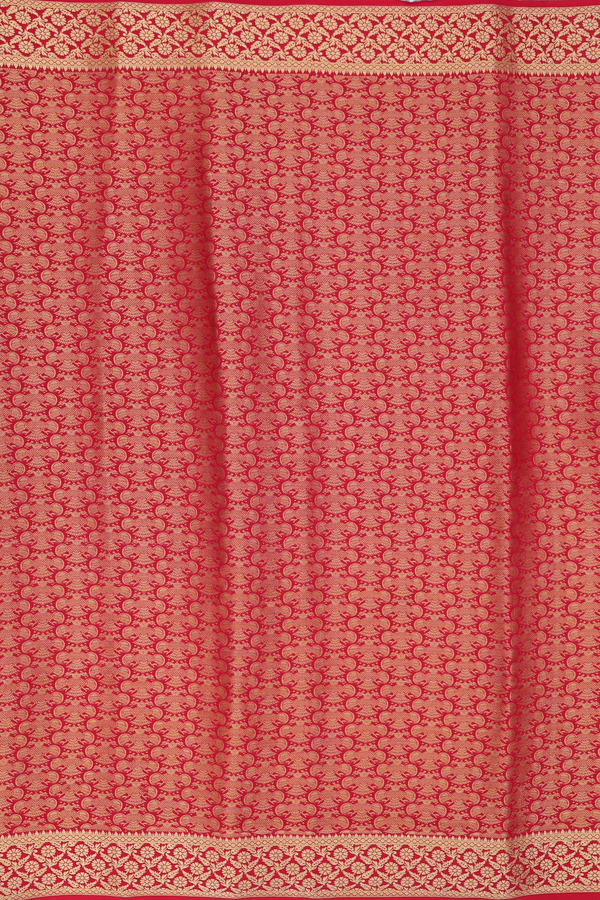 Mysore Silk Saree In Red With Iruthalai Pakshi Design