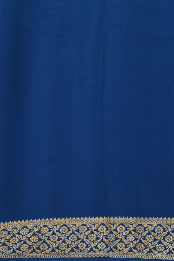 Mysore Silk Saree Prussian Blue With Iruthalai Pakshi Design