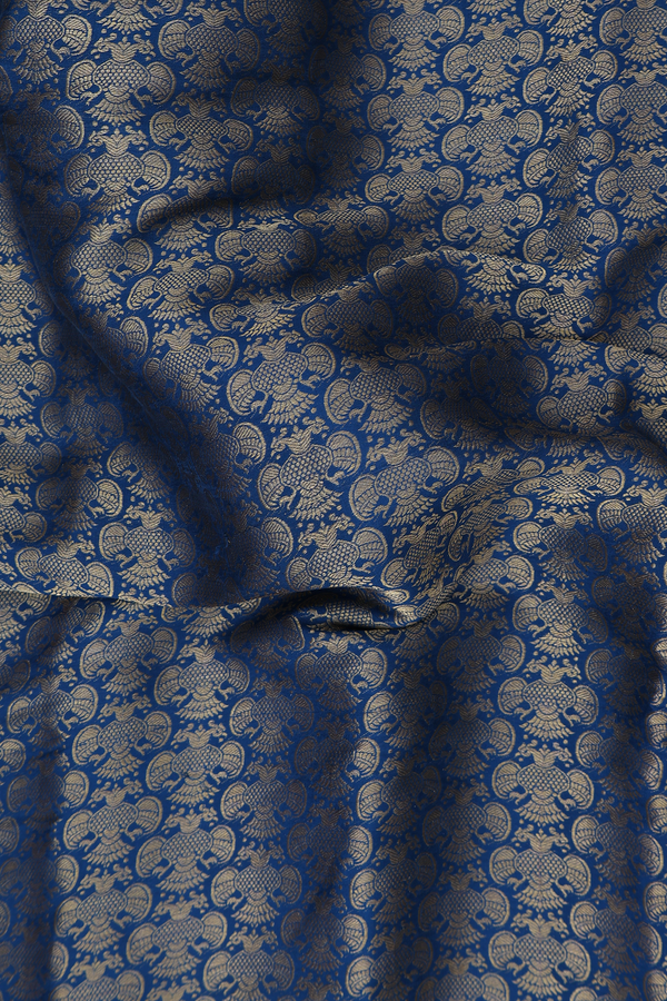 Mysore Silk Saree Prussian Blue With Iruthalai Pakshi Design