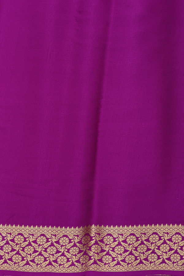 Mysore Silk Saree In Purple With Brocade Design