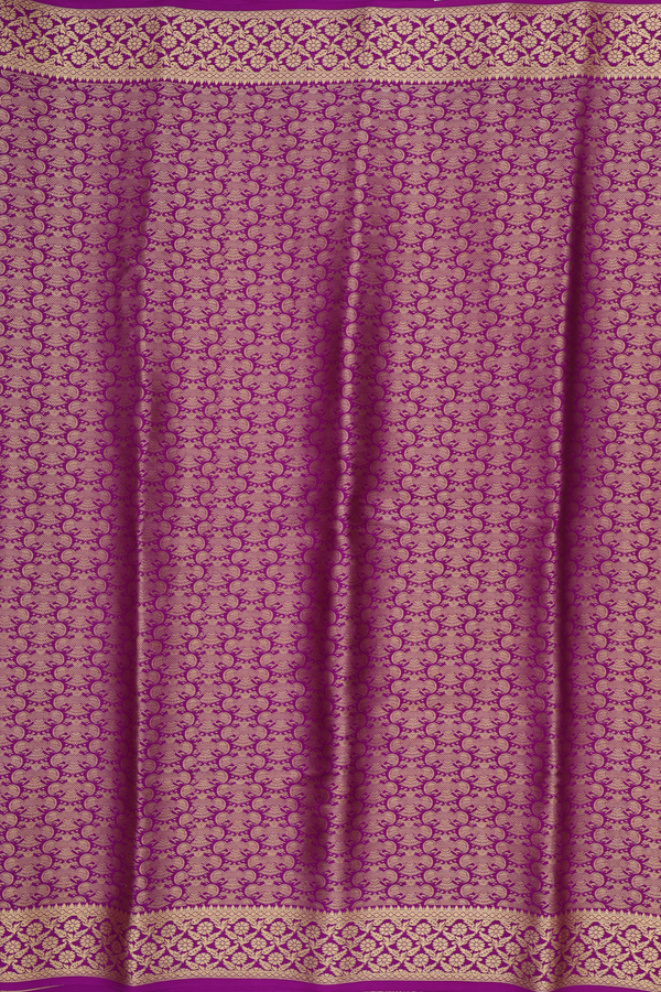 Mysore Silk Saree In Purple With Brocade Design