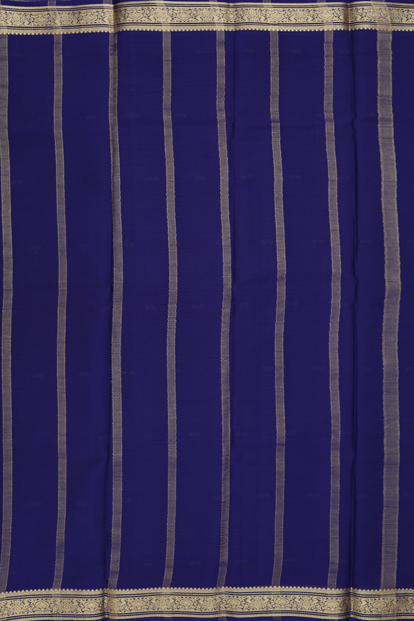 Mysore Silk Saree In Bluish Green With Zari Buttis