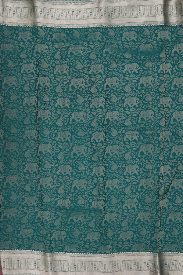 Mysore Silk Saree In Green With Vanasingaram Design