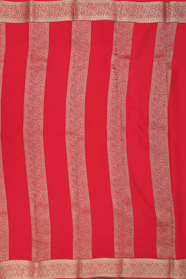 Mysore Silk Saree Chilli Red With Peacock And Chakram Buttas