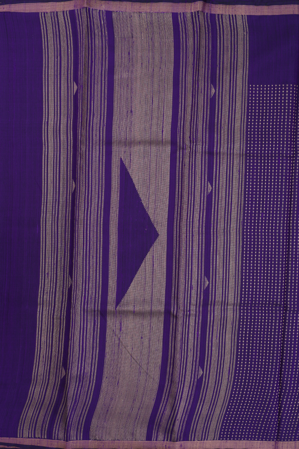 Jute Saree In Royal Purple With Stripes Design
