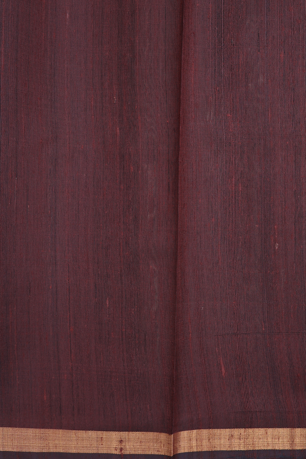 Jute Saree In Brown With Stripes Design