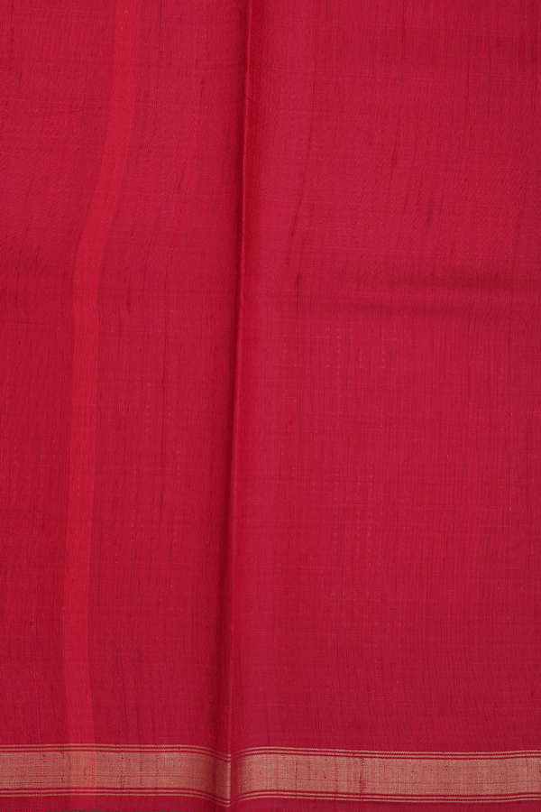 Jute Saree In Red With Stripes Design
