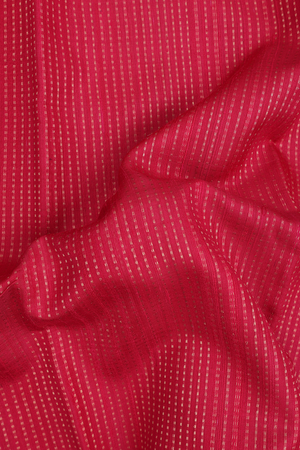 Jute Saree In Red With Stripes Design