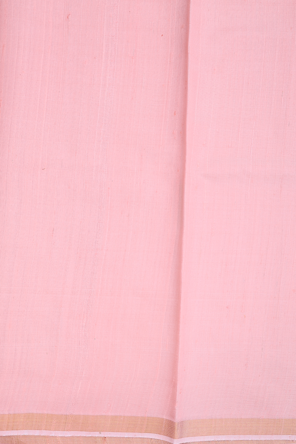 Jute Saree In Peach Pink With Tree Motifs