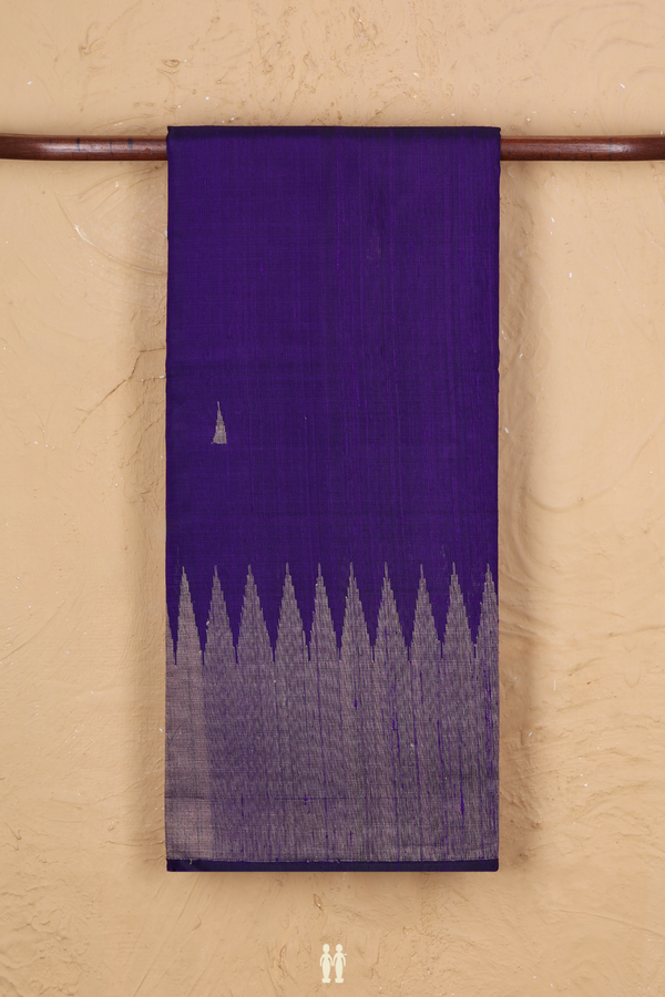 Jute Saree In Royal Purple With Temple Buttas