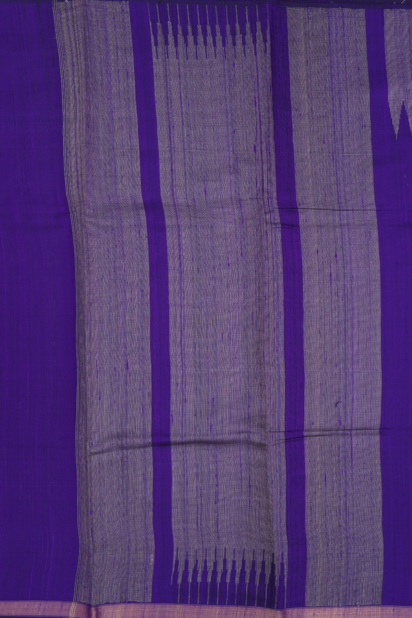 Jute Saree In Royal Purple With Temple Buttas