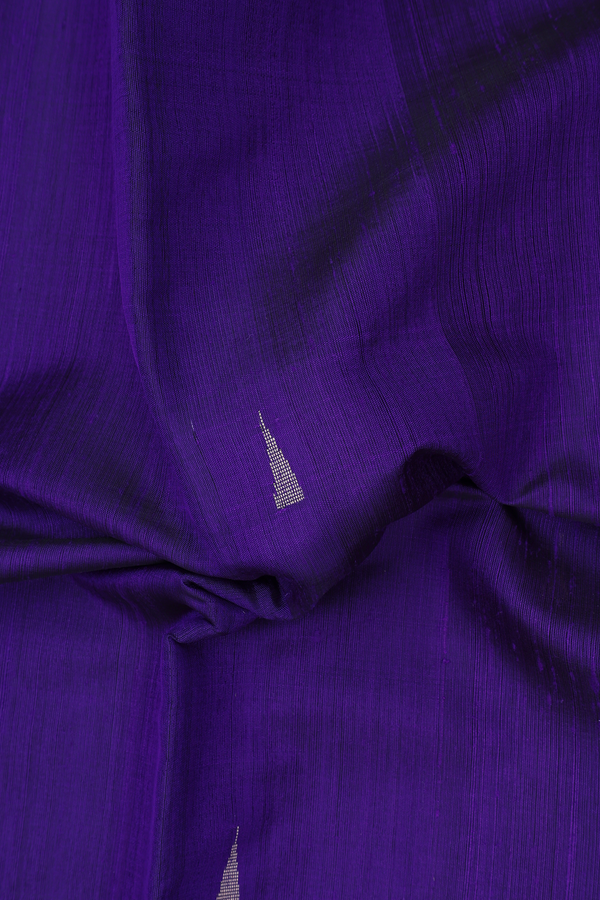 Jute Saree In Royal Purple With Temple Buttas