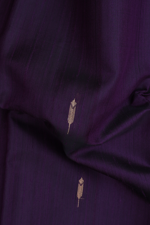 Jute Saree In Deep Purple With Zari Buttas