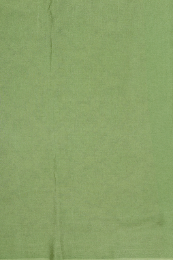 Mysore Silk Saree In Pastel Green With Floral Design