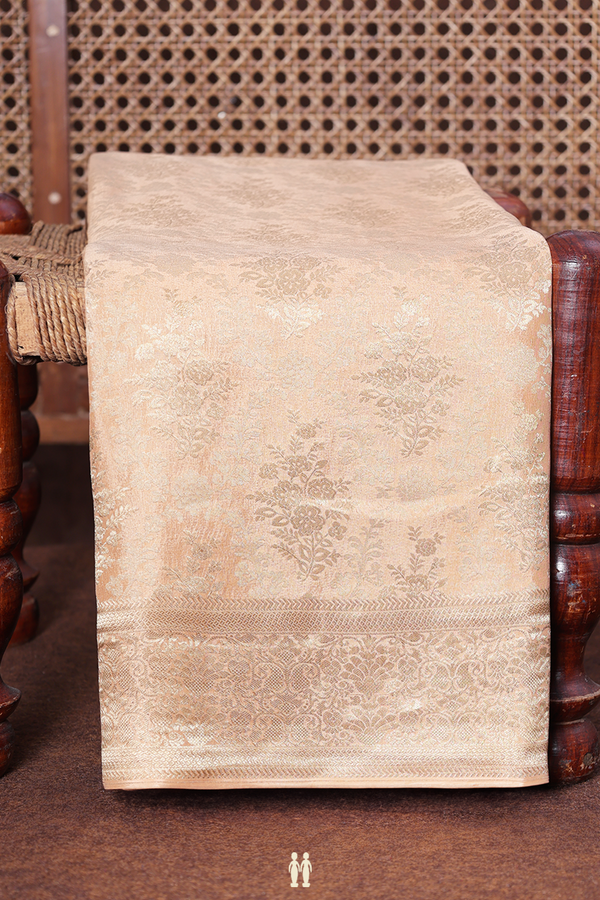 Mysore Silk Saree In Blush Orange With Brocade Design