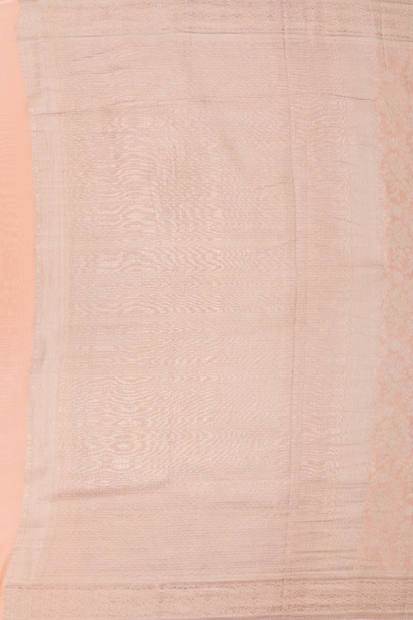 Mysore Silk Saree In Blush Orange With Brocade Design