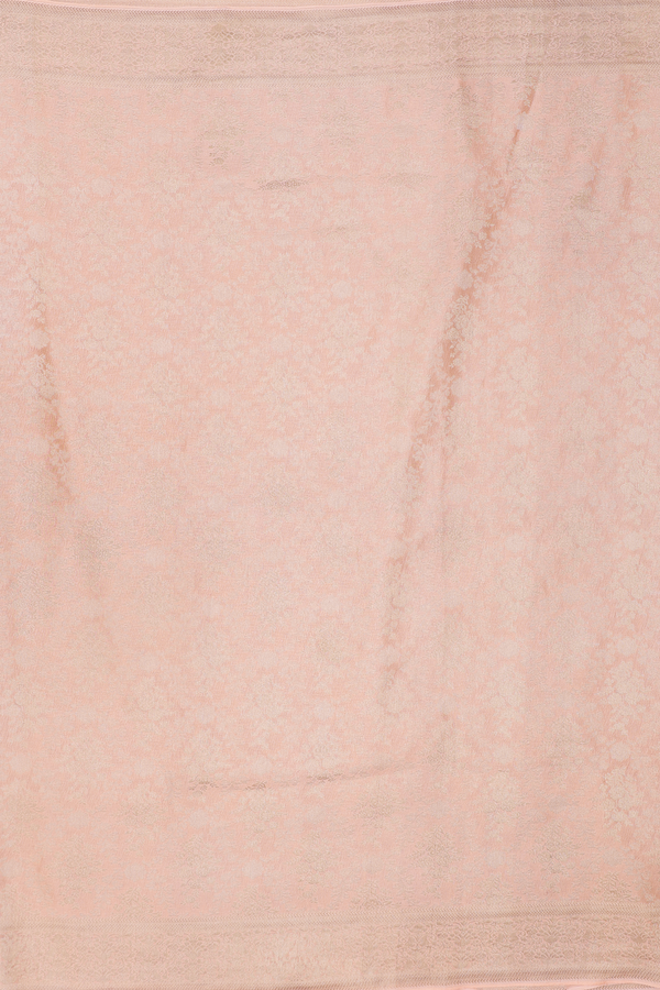Mysore Silk Saree In Blush Orange With Brocade Design