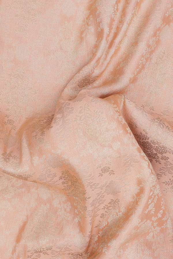 Mysore Silk Saree In Blush Orange With Brocade Design