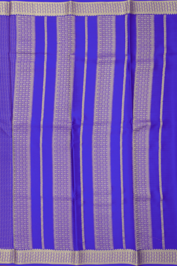 Mysore Silk Saree In Indigo Blue With Checks Design