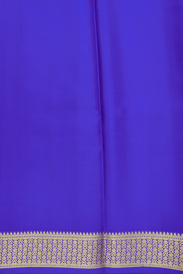 Mysore Silk Saree In Indigo Blue With Checks Design