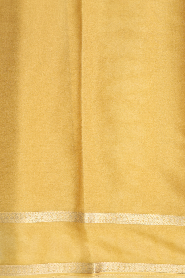 Mysore Silk Saree In Yellow With Zari Border