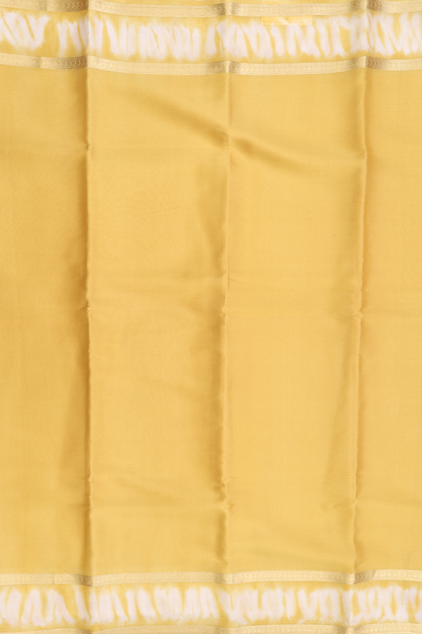 Mysore Silk Saree In Yellow With Zari Border