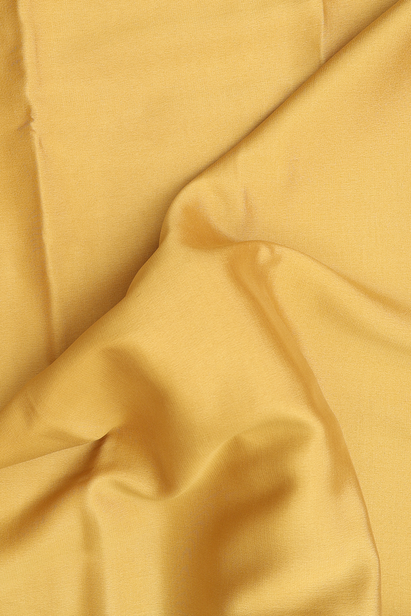 Mysore Silk Saree In Yellow With Zari Border