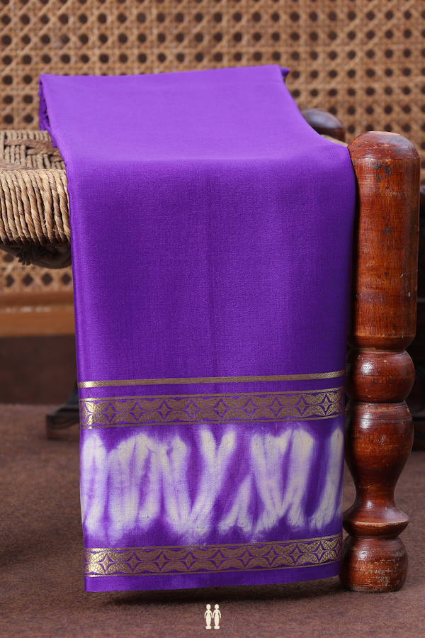 Mysore Silk Saree In Violet With Zari Border