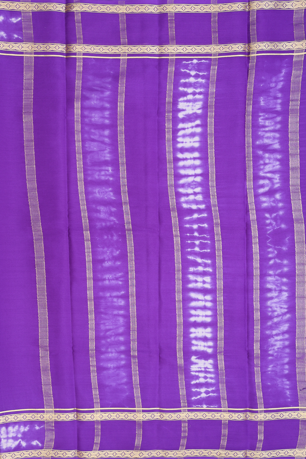 Mysore Silk Saree In Violet With Zari Border
