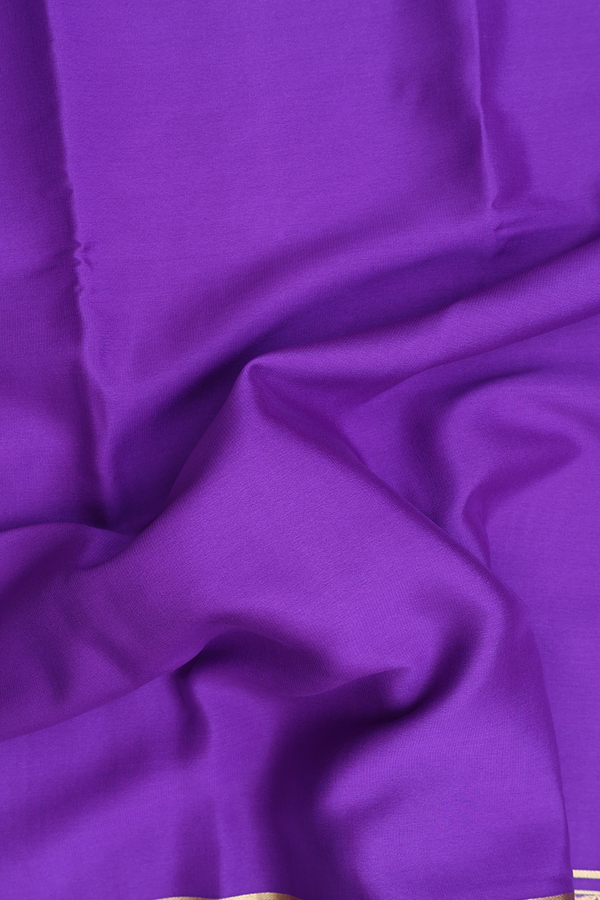 Mysore Silk Saree In Violet With Zari Border