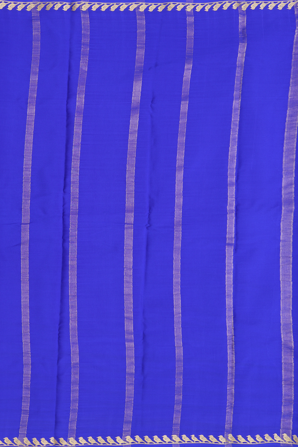 Mysore Silk Saree In Royal Blue With Zari Border