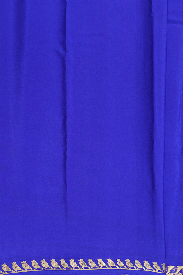Mysore Silk Saree In Royal Blue With Zari Border