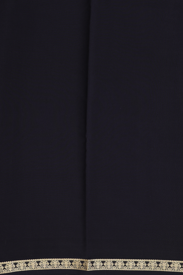 Mysore Silk Saree In Black With Zari Border