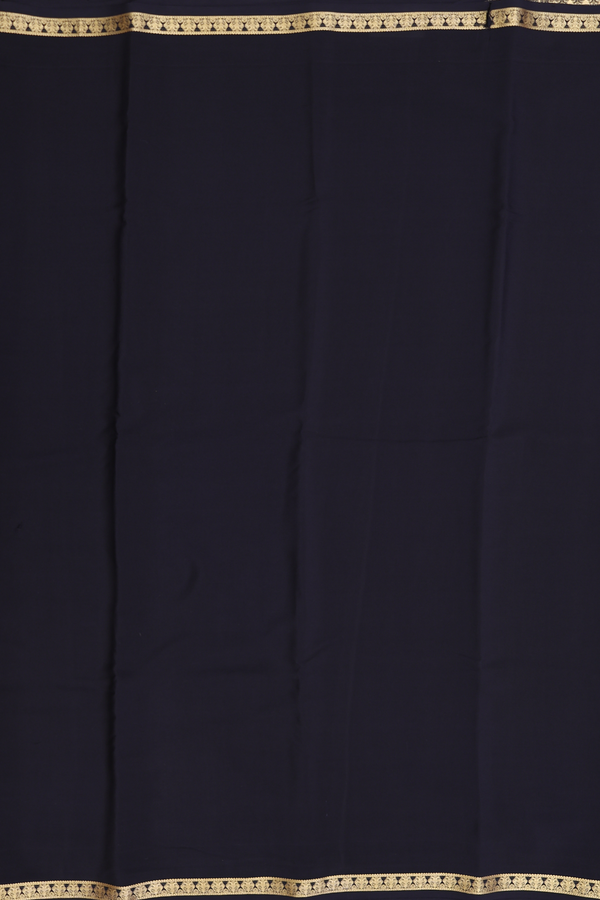 Mysore Silk Saree In Black With Zari Border