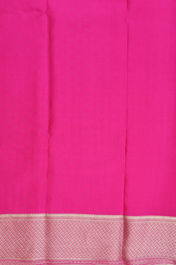 Mysore Silk Saree In Dark Pink With Zari Buttas
