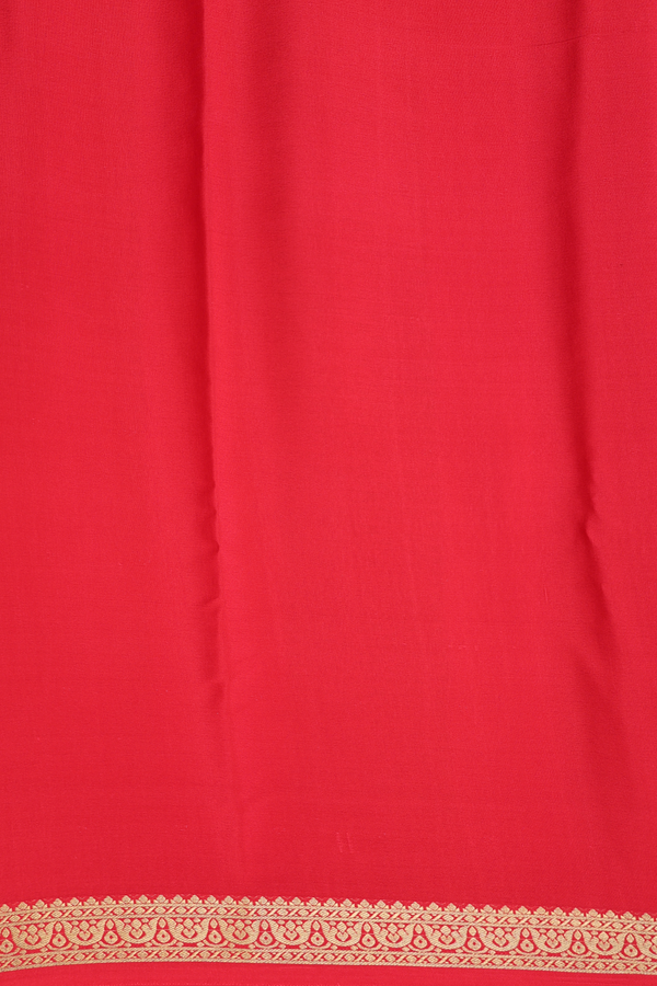 Mysore Silk Saree In Chilli Red With Checks Design