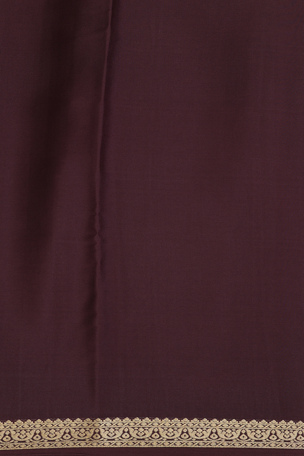 Mysore Silk Saree In Coffee Brown With Checks Design