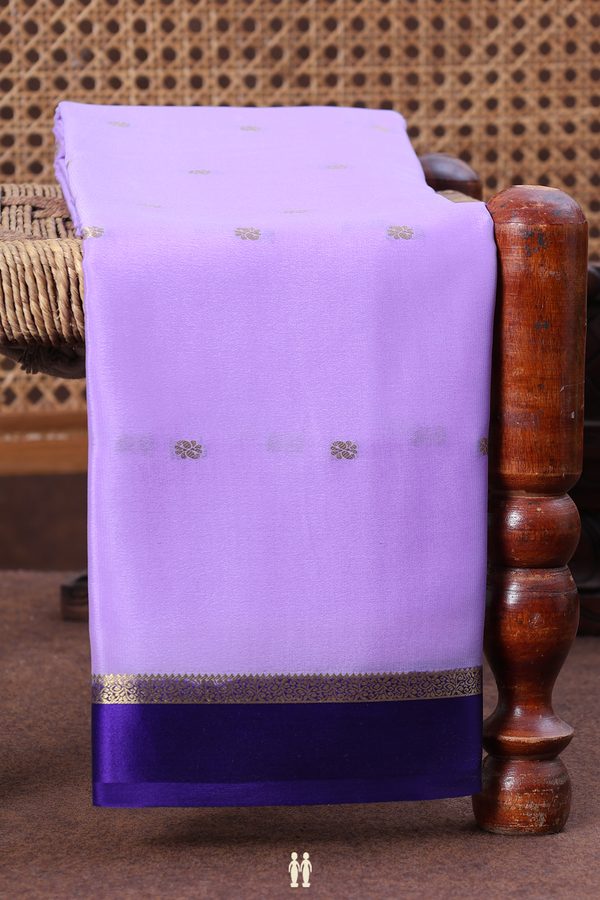 Mysore Silk Saree In Light Purple With Zari Buttas