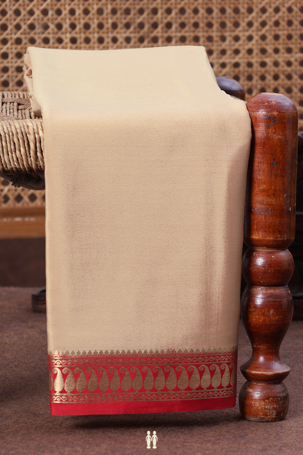 Mysore Silk Saree In Khaki With Contrast Border