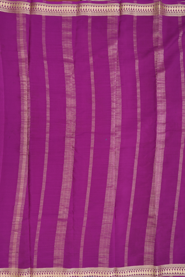 Mysore Silk Saree In Dusty Lavender With Contrast Border
