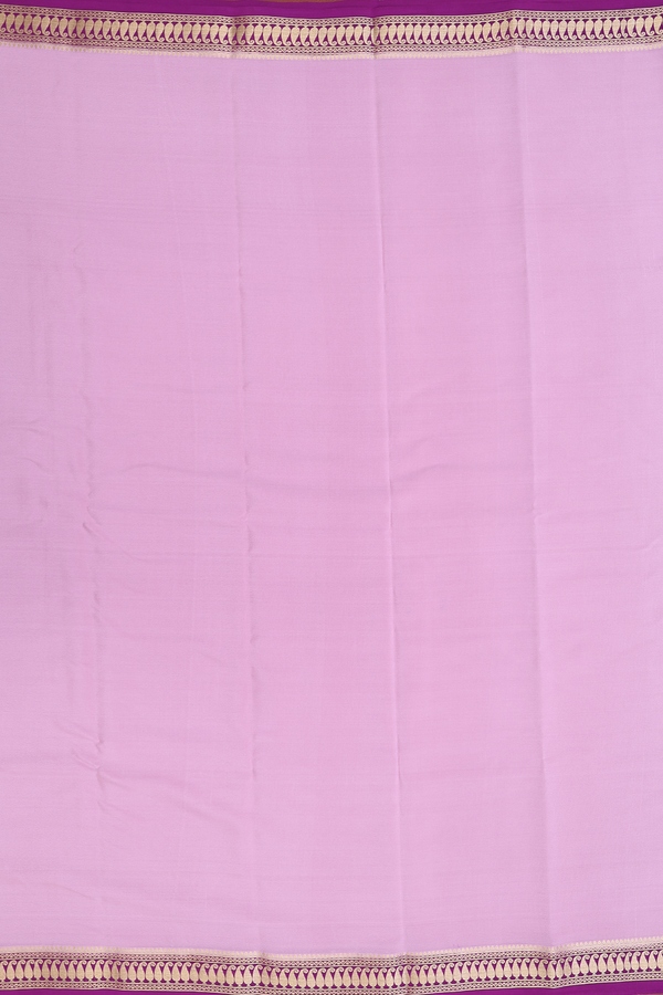 Mysore Silk Saree In Dusty Lavender With Contrast Border