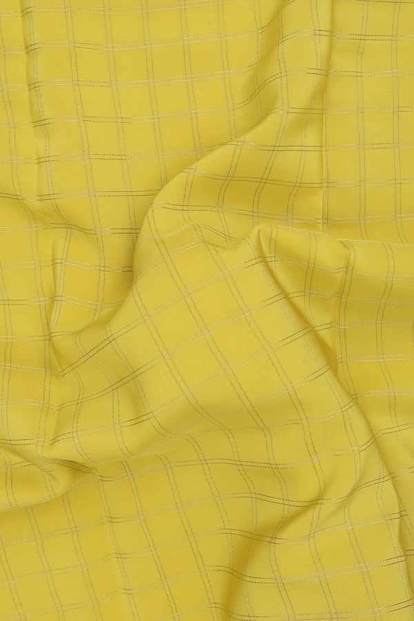 Mysore Silk Saree In Yellow With Checks Design