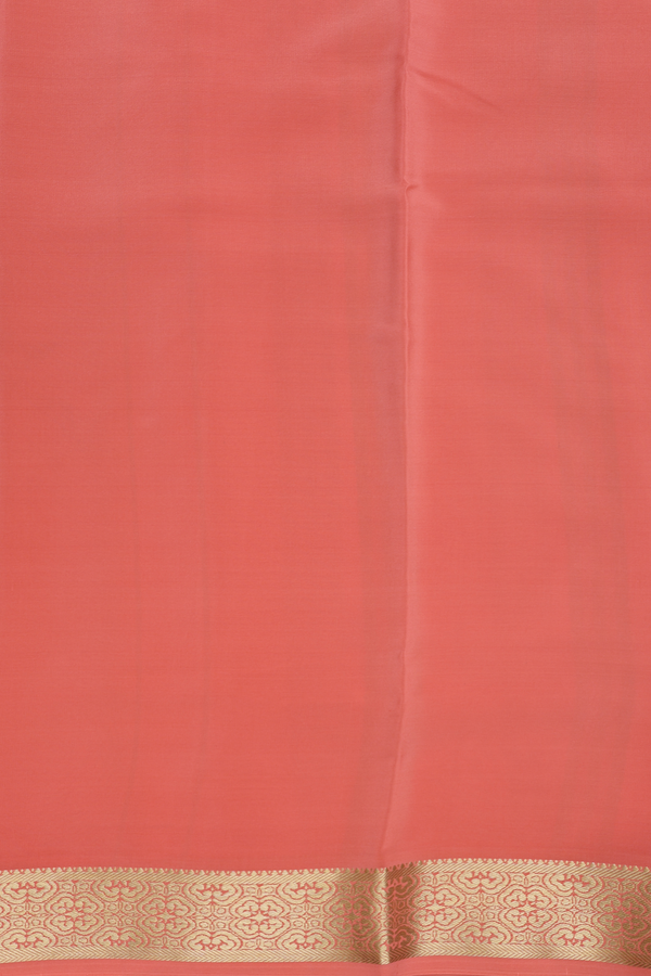 Mysore Silk Saree In Plain Pink With Zari Border