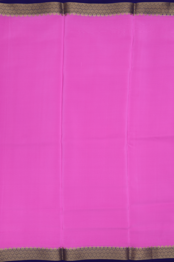 Mysore Silk Saree In Lavender Pink With Contrast Border