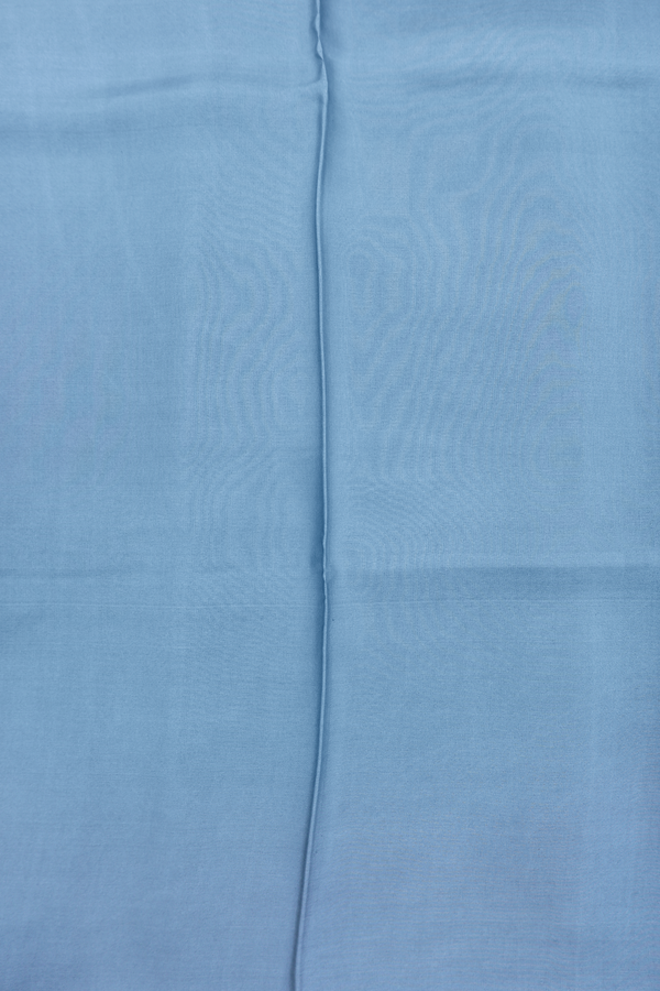 Printed Silk Saree In Blue With Floral Design