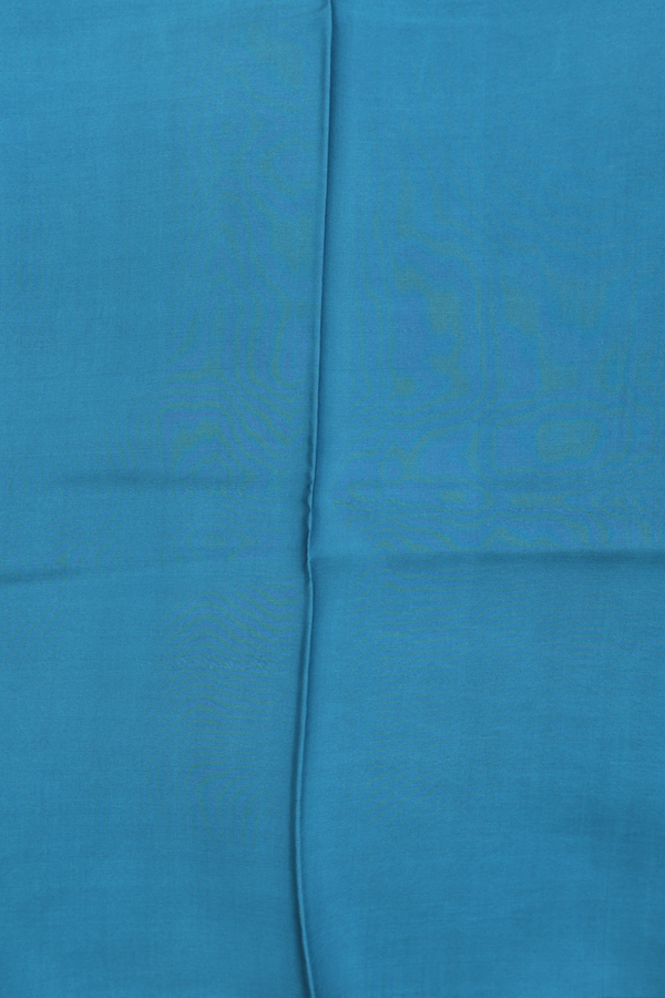 Printed Silk Saree In Blue With Allover Design