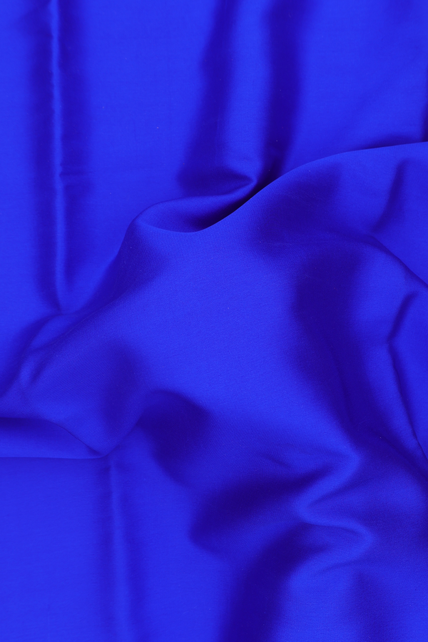 Mysore Silk Saree In Indigo Blue With Zari Border