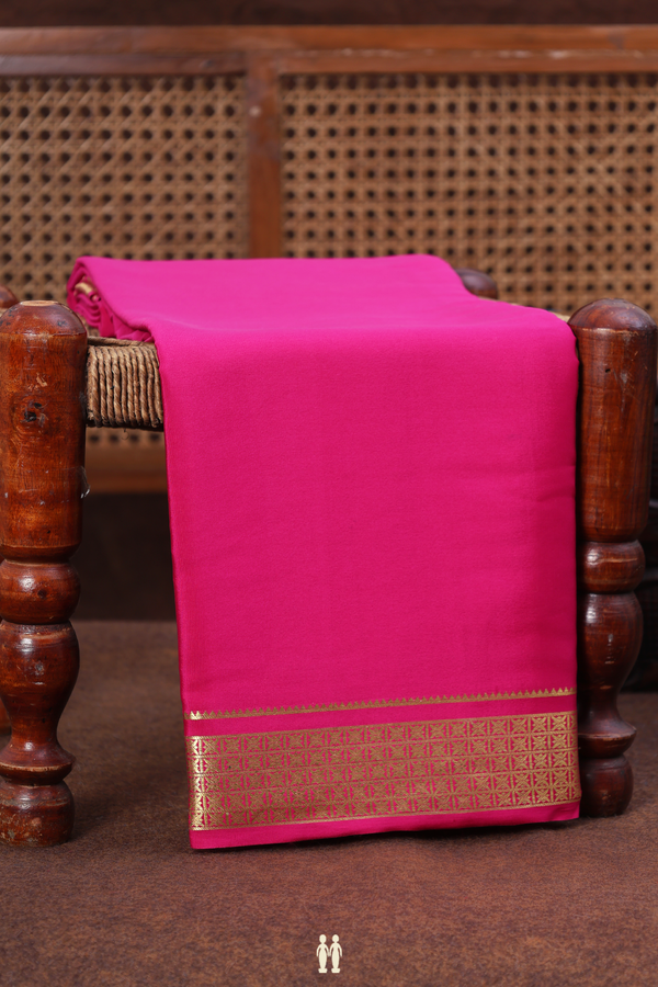 Mysore Silk Saree In Magenta With Zari Border