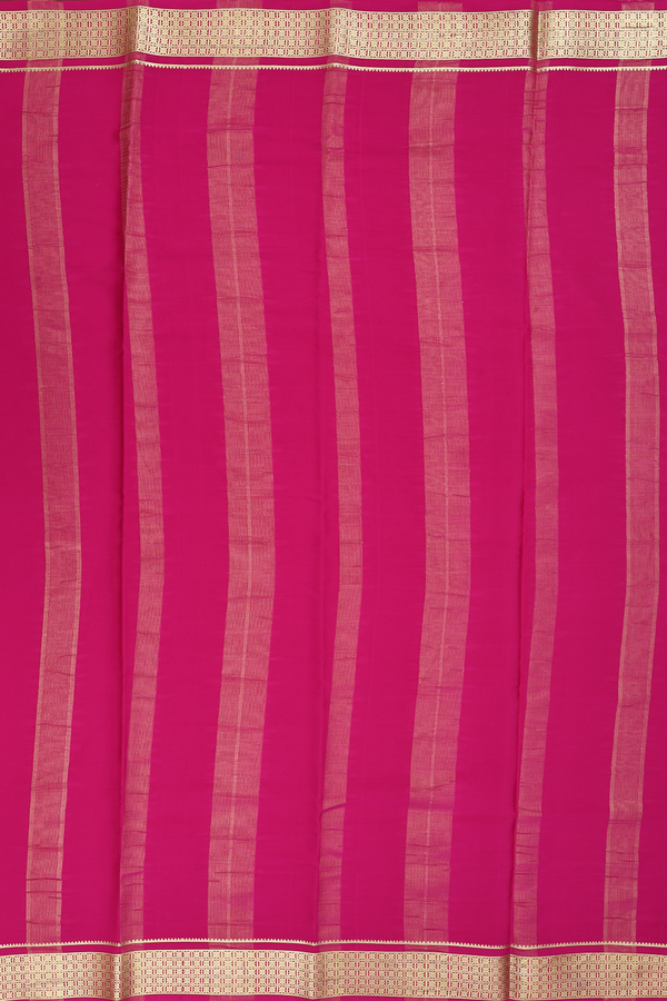 Mysore Silk Saree In Magenta With Zari Border